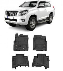 Toyota Land Cruiser J150 Prado Din 11.2009 - Prezent, Suv , Set Covorase Auto Tip Tavita Premium 3D, din cauciuc accesorii pentru autoturismul tau - masina v162656