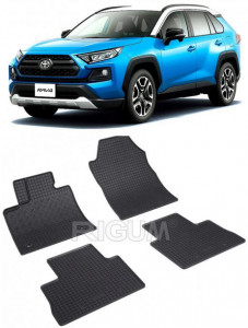 Toyota Rav4 V Hybrid, Suv, fabricat din 01.2019 - Prezent, set covorase auto dedicate, din cauciuc 100% Premium accesorii pentru autoturismul tau - masina v153953