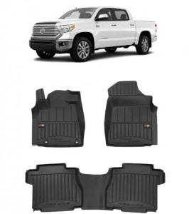 Toyota Tundra Crewmax Din 2010 - 2015, Pick-Up , Set Covorase Auto Tip Tavita Premium 3D, din cauciuc accesorii pentru autoturismul tau - masina v163741