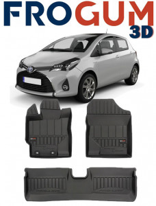 Toyota Yaris III, Hatchback, Din 09.2011 - 08.2020 , Set Covorase Auto Tip Tavita Premium 3D, din cauciuc accesorii pentru autoturismul tau - masina v170973