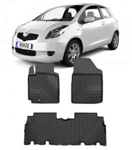Toyota Yaris Verso Din 2000 - 2006, Van , Set Covorase Auto Tip Tavita Premium 3D, din cauciuc accesorii pentru autoturismul tau - masina v165701