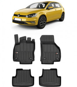 Volkswagen Golf 8 Din 12.2019 - Prezent, Hatchback , Set Covorase Auto Tip Tavita Premium 3D, din cauciuc accesorii pentru autoturismul tau - masina v162824