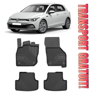 Volkswagen Golf 8 Mhev Din 05.2020 - Prezent, Hatchback , Set Covorase Auto Tip Tavita Premium 3D, din cauciuc