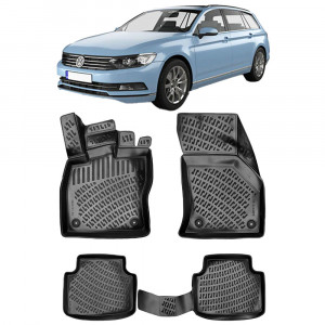 Volkswagen Passat B8 Combi 2015- Set 4 covorase auto din cauciuc tip tavita premium line 3D accesorii pentru autoturismul tau - masina v148199