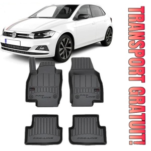 Volkswagen Polo VI, Hatchback, Din 10.2017 - Prezent , Set Covorase Auto Tip Tavita Premium 3D, din cauciuc