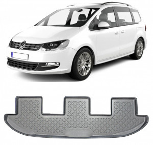 Volkswagen Sharan II, Van, Din 09.2010 - Prezent, 7 Locuri, Rand 3 , Set Covorase Auto Tip Tavita Premium 3D, din cauciuc accesorii pentru autoturismul tau - masina v173083