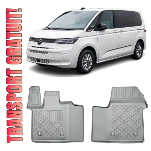 Volkswagen T7 MultIVan Din 2022 - Prezent, Van, Ampatament L1 Si L2 , Set Covorase Auto Tip Tavita Premium 3D, din cauciuc
