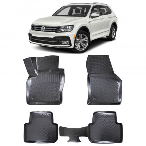 Volkswagen Tiguan II 2016- Set 4 covorase auto din cauciuc tip tavita premium line 3D accesorii pentru autoturismul tau - masina v241872