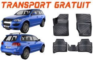 Volkswagen Touareg I 2002-2010 Set 4 covorase auto din cauciuc tip tavita premium line 3D - Transport Gratuit! accesorii pentru autoturismul tau - masina v48017