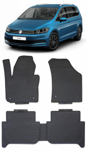 Volkswagen Touran (2011 - prezent) Set 5 covorase auto cauciuc Exclusive Line accesorii pentru autoturismul tau - masina v243529
