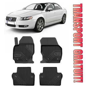 Volvo S80 II Din 03.2006 - 09.2016, Sedan , Set Covorase Auto Tip Tavita Premium 3D, din cauciuc - Img 1