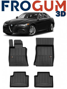 Alfa Romeo Giulia Din 06.2016 - Prezent, Sedan, Nu Corespunde Pentru 4X4 , Set Covorase Auto Tip Tavita Premium 3D, din cauciuc accesorii pentru autoturismul tau - masina v162236