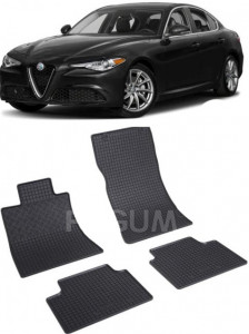 Alfa Romeo Giulia fabricat din 06.2016 - Prezent, Sedan, 4X2, set covorase auto dedicate, din cauciuc 100% Premium accesorii pentru autoturismul tau - masina v150770