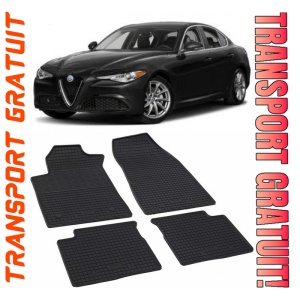 Alfa Romeo Giulia, Sedan, fabricat din 06.2016 - Prezent, set covorase auto dedicate, din cauciuc 100% Premium