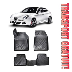 Alfa Romeo Giulietta 2010 - 2020 Set 4 covorase auto din cauciuc tip tavita premium line 3D