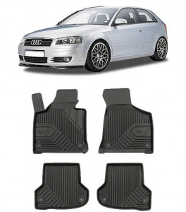 Audi A3 8P Din 05.2003 - 01.2013, Hatchback , Set Covorase Auto Tip Tavita Premium 3D, din cauciuc accesorii pentru autoturismul tau - masina v165509