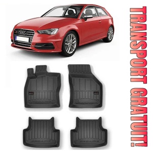 Audi A3 8V, Hatchback, Din 08.2012 - 03.2020 , Set Covorase Auto Tip Tavita Premium 3D, din cauciuc