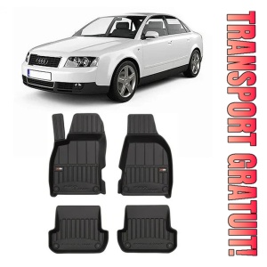 Audi A4 B6 Din 11.2001 - 10.2004, Sedan , Set Covorase Auto Tip Tavita Premium 3D, din cauciuc