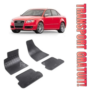 Audi A4 B7, Sedan, fabricat din 11.2004 - 10.2007, set covorase auto dedicate, din cauciuc 100% Premium