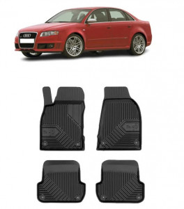 Audi A4 Rs4 Quattro Din 2006 - 2008, Sedan , Set Covorase Auto Tip Tavita Premium 3D, din cauciuc accesorii pentru autoturismul tau - masina v162169