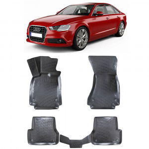 Audi A6 C7 (Typ 4G) 2011-2015 Set 4 covorase auto din cauciuc tip tavita premium line 3D accesorii pentru autoturismul tau - masina v109259