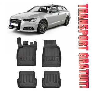 Audi A6 C8, Combi, Din 09.2018 - Prezent , Set Covorase Auto Tip Tavita Premium 3D, din cauciuc