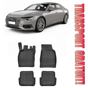 Audi A6 C8, Sedan, Din 06.2018 - Prezent , Set Covorase Auto Tip Tavita Premium 3D, din cauciuc
