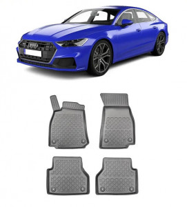 Audi A7 C8, Sportback, Din 02.2018 - Prezent , Set Covorase Auto Tip Tavita Premium 3D, din cauciuc accesorii pentru autoturismul tau - masina v174041