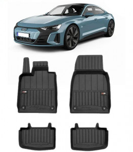 Audi E-Tron Gt Quattro (Fw) Electric Din 03.2021 - Prezent, Sedan , Set Covorase Auto Tip Tavita Premium 3D, din cauciuc accesorii pentru autoturismul tau - masina v163102