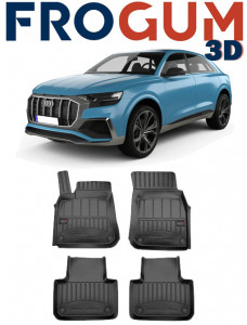 Audi Q8 4M, Suv, Din 07.2018 - Prezent , Set Covorase Auto Tip Tavita Premium 3D, din cauciuc accesorii pentru autoturismul tau - masina v173463