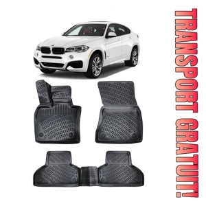Bmw II X6 F16 2015-2020 Set 4 covorase auto din cauciuc tip tavita premium line 3D