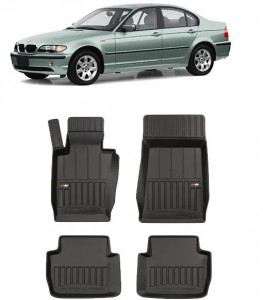 Bmw Seria 3 E46 Din 1998 - 02.2005, Sedan, X-DrIVe Set Covorase Auto Tip Tavita Premium 3D, din cauciuc accesorii pentru autoturismul tau - masina v161973