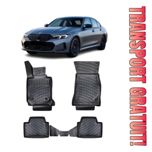 Bmw Seria 3 G20 2018-2025 Set 4 covorase auto din cauciuc tip tavita premium line 3D