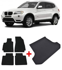 Bmw X3 F25 Suv din 11.2010 - 10.2017 *3, Set Covorase + tavita portbagaj auto - Img 2