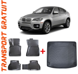 Bmw X6 E71 2008-2014 Set Covorase Auto Cauciuc Premium Line 3D + Tavita portbagaj Urban Line