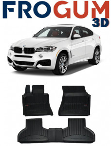Bmw X6 F16, Suv, Din 11.2014 - 10.2019 , Set Covorase Auto Tip Tavita Premium 3D, din cauciuc accesorii pentru autoturismul tau - masina v173713
