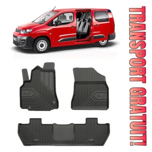 Citroen Berlingo II Din 2008 - 08.2018, Van , Set Covorase Auto Tip Tavita Premium 3D, din cauciuc