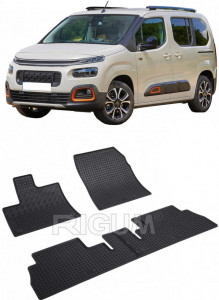 Citroen Berlingo III, Van, fabricat din 06.2018 - Prezent, 5 Locuri, set covorase auto dedicate, din cauciuc 100% Premium accesorii pentru autoturismul tau - masina v160223