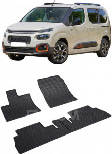 Citroen Berlingo III, Van, fabricat din 06.2018 - Prezent, 5 Locuri, set covorase auto dedicate, din cauciuc 100% Premium accesorii pentru autoturismul tau - masina v160224