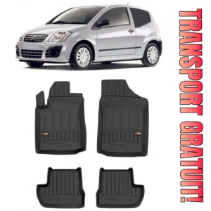 Citroen C2, Hatchback, Din 2003 - 10.2009 , Set Covorase Auto Tip Tavita Premium 3D, din cauciuc