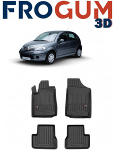 Citroen C3 I Din 2002 - 2009, Hatchback , Set Covorase Auto Tip Tavita Premium 3D, din cauciuc accesorii pentru autoturismul tau - masina v163194