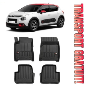 Citroen C3 III Din 01.2017 - Prezent, Hatchback , Set Covorase Auto Tip Tavita Premium 3D, din cauciuc