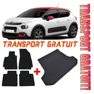 Citroen C3 Set Covorase + tavita portbagaj auto Citroen C3 III fabricatie 01.2017 - prezent, caroserie hatchback