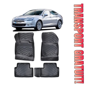 Citroen C5 II (Rd / Td)2007-2017 Set 4 covorase auto din cauciuc tip tavita premium line 3D
