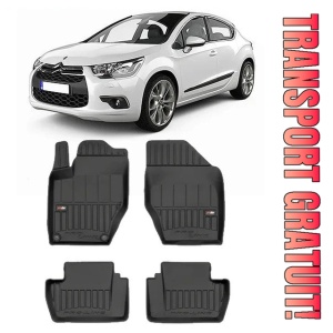 Citroen DS4 Din 03.2011 - 06.2018, Hatchback , Set Covorase Auto Tip Tavita Premium 3D, din cauciuc