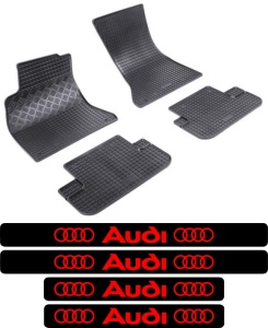 Covorase Audi A4 B8, Combi, din 04.2008 - 10.2015 si set 4 stickere protectie praguri Audi accesorii pentru autoturismul tau - masina v3675