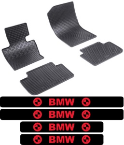 Covorase BMW X3 E83, SUV, din 01.2004 - 10.2010 si set 4 stickere protectie praguri BMW accesorii pentru autoturismul tau - masina v3995