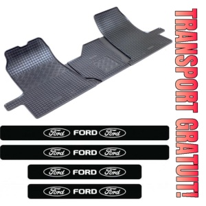 Covorase Ford Transit, Van, din 2000 - 2006, 3 locuri si set 4 stickere protectie praguri Ford