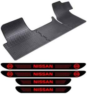 Covorase Nissan NV400 din 01.2010 - 02.2019, van si set 4 stickere protectie praguri Nissan accesorii pentru autoturismul tau - masina v3307