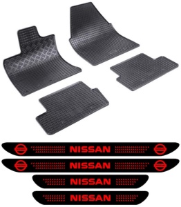 Covorase Nissan Qashqai I, SUV, din 02.2007 - 01.2014 si set 4 stickere protectie praguri Nissan accesorii pentru autoturismul tau - masina v3875